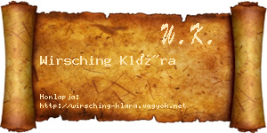 Wirsching Klára névjegykártya